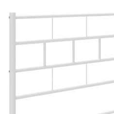 Vidaxl Kovinski posteljni okvir z vzglavjem bel 90x200 cm