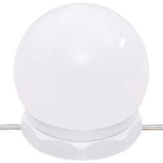 Vidaxl Toaletna mizica z LED lučkami dimljeni hrast 74,5x40x141 cm