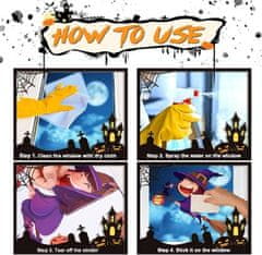 HOME & MARKER® Nalepke za okno, Nalepke za noč čarovnic, DIY, Dekoracija za Halloween (Risanka) | SPOOKCLINGS