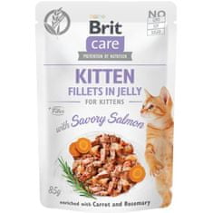 Brit Care Cat kapsule. Kitten Fillets in Jelly with Savory Salmon 85 g