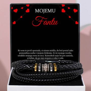 Lovilion Mojemu fantu - Moška usnjena zapestnica - CESAR_LEATHERBRACELET Darilo za fanta