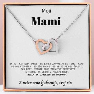 Lovilion Moji mami - ogrlica Prepletena srca in posvetilo - OLIVIA_HEARTS Darilo za mamo