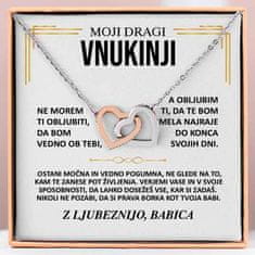 Lovilion Moji dragi vnukinji - Ogrlica Prepletena srca in posvetilo - ORIANA_HEARTS Darilo za vnukinjo