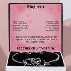 Lovilion Moji ženi - Zapestnica "Vedno v tvojem srcu“ + posvetilo, HONEY_HEARTBRACELET Darilo za ženo