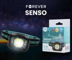 Forever SENSO naglavna LED svetilka, 3W, 270 lumnov, polnilna baterija, senzor gibanja, IP64