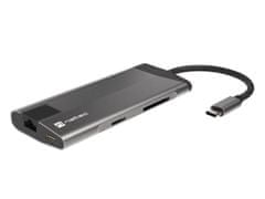 Natec večportni adapter FOWLER PLUS HUB 8v1, USB 3.0 3X, HDMI 4K, USB-C PD, RJ45, SD, MICRO