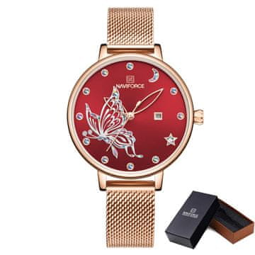 NaviForce Ženska ročna ura Butterfly Red