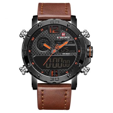 NaviForce Moška ročna ura Carbon Brown/Orange