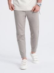 OMBRE Moške hlače jogger Dindrandry pepelnato siva XL