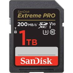 SanDisk Extreme PRO/SDXC/1TB/200MBps/UHS-I U3/razred 10/črna