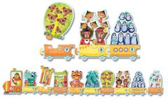 Djeco Puzzle Vlak z živalmi in številkami 20 kosov
