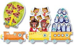 Djeco Puzzle Vlak z živalmi in številkami 20 kosov