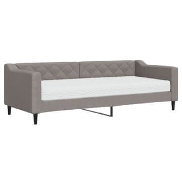 Vidaxl Dnevna postelja z vzmetnico taupe 80x200 cm blago