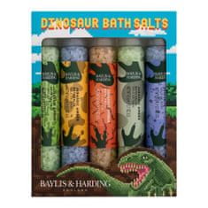 Baylis & Harding Dinosaur Bath Salts Set kopalna sol Jurassic Amber 5 x 65 g za otroke