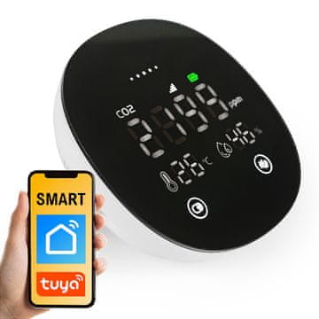 shumee Brezžični senzor CO2 z LED Tuya SL-DC02 3v1