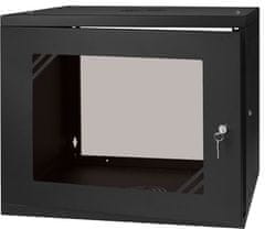 shumee RACK 19'' 9U 600x450mm BLACK Steklena vrata