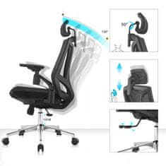 Greatstore Vrtljivi pisarniški fotelj z naslonom za roke 4D GERD