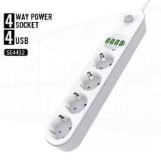 shumee Napajalni trak s polnilnikom 4 AC 4 USB