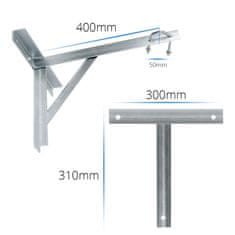 Greatstore Stenski nosilec 45 cm s podpornim kompletom 2 kosov.