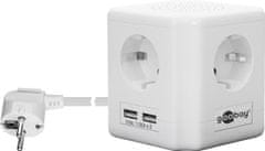 CUBE napajalnik Goobay 4xAC 2xUSB