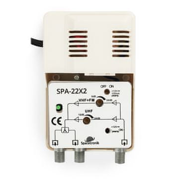 shumee TV ojačevalnik Spacetronik SPA-22X2 FM/VHF UHF 12V