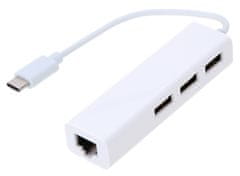 Adapter USB-C 3.1 na RJ45 + USB3.0 x3 SPU-C3U1R