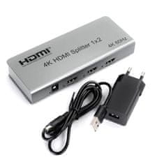 Razdelilnik HDMI 1x2 SPH-RS102_V46 4K 60 Hz CEC
