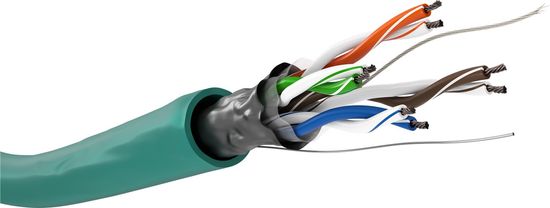 shumee CAT5e F/UTP AWG 26/7 kabel z vijačenim parom Goobay zelen 100m