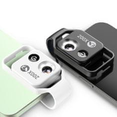 shumee Digitalni mikroskopski objektiv za telefon 200x LED