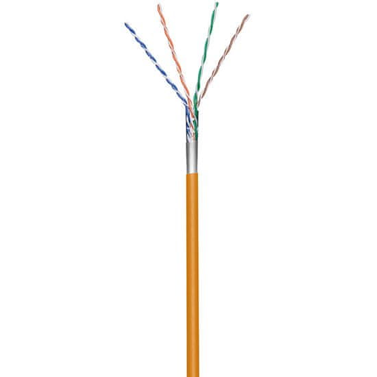 CAT5e F/UTP AWG 26/7 kabel z vijačenim parom Goobay oranžna 100m