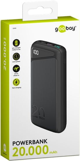 Greatstore Napajalnik Goobay 20000 mAh QC 3.0 PD USB-C