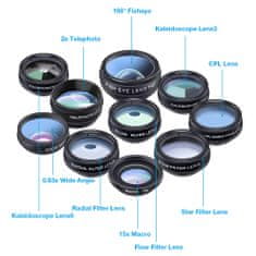 Komplet objektivov za pametne telefone 4x objektiv 6x filter