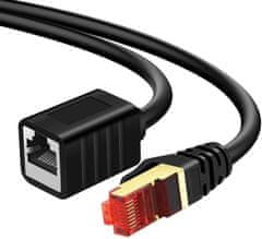 Greatstore Podaljševalni kabel LAN CAT7 črn 10m