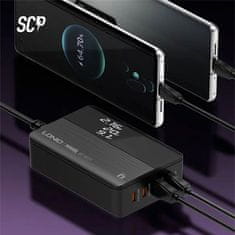 shumee Polnilec USB 100W PD3 QC4+ prikazovalnik 4-portni