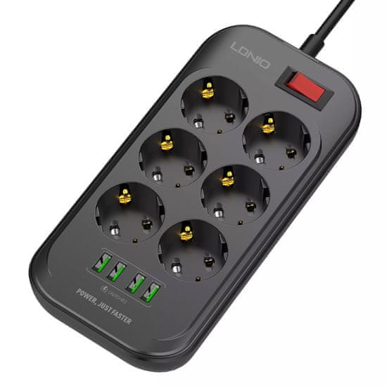 Napajalni trak s polnilnikom 6 AC 4 USB