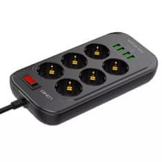 Napajalni trak s polnilnikom 6 AC 4 USB