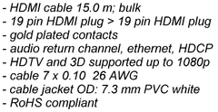 Kabel HDMI Goobay Gold White 15 m