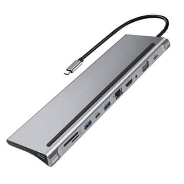 shumee Večportni SPU-M02 USB-C HDMI VGA RJ45 USB 3.0 SD