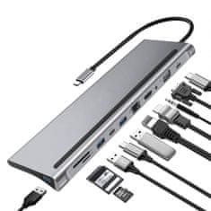 shumee Večportni SPU-M02 USB-C HDMI VGA RJ45 USB 3.0 SD
