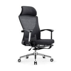 Greatstore Ergonomski pisarniški stol z naslonom za noge ALVA