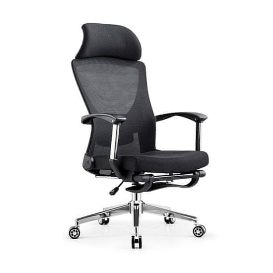 Greatstore Ergonomski pisarniški stol z naslonom za noge ALVA