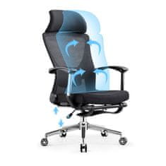 Greatstore Ergonomski pisarniški stol z naslonom za noge ALVA