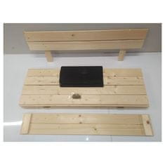Lesen peskovnik z naravnimi klopmi 120 cm