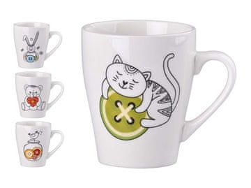 Keramični vrči 2 kosa 340 ml - dizajn z gumbom, v škatli, mešani