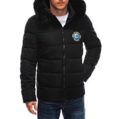 Edoti Moška prešita zimska jakna 576C črna MDN123653 XXL