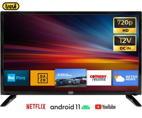 Trevi 2409 LED televizor, 61 cm, SmartTV, Android 11, HD, 220V+12V napajanje, DVB-T2/DVB-S2/CI+, HDMI, USB, Hotel Mode - odprta embalaža