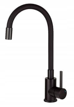 shumee Kuhinjska armatura s gibljivim izlivom, črna Asti Nero