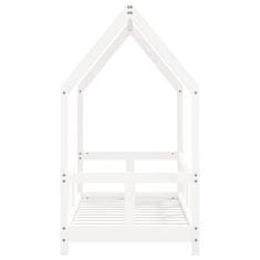 Vidaxl Otroški posteljni okvir bel 70x140 cm trdna borovina