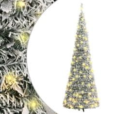 Vidaxl Umetna novoletna jelka s snegom pop-up 150 LED diod 180 cm