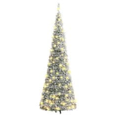 Vidaxl Umetna novoletna jelka s snegom pop-up 150 LED diod 180 cm